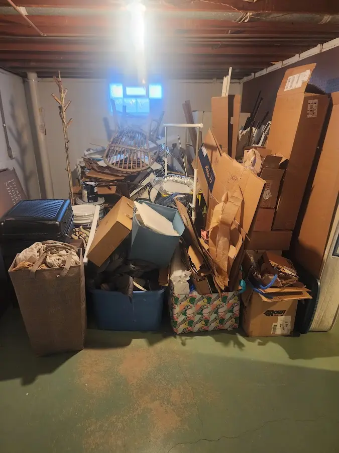 Roll-off dumpster container at job site for Cleanout Dumpster Rental in Apple Valley